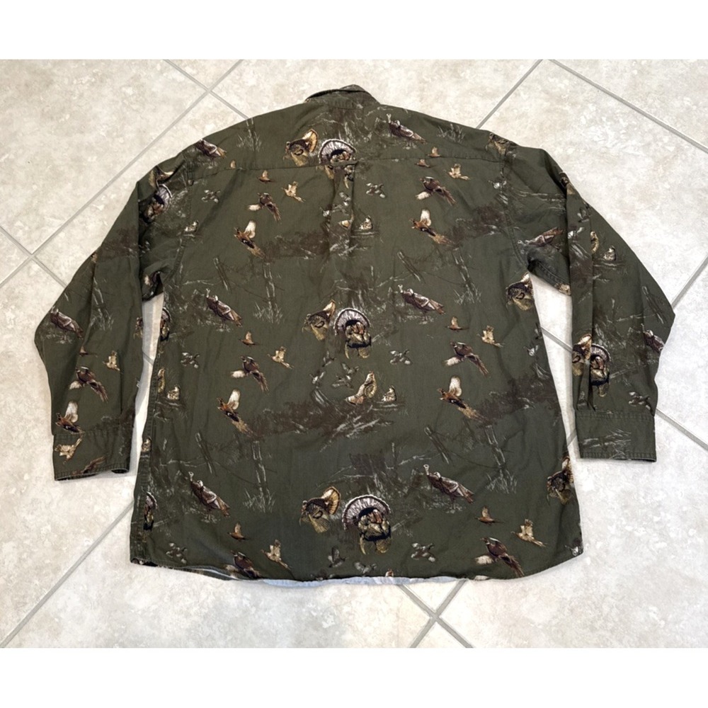 Magellan‎ Outdoors Green/ Brown button Up Duck Turkey Shirt XL Woods Country - Picture 2 of 7